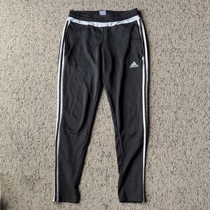 Adidas Black Joggers with White Accents
